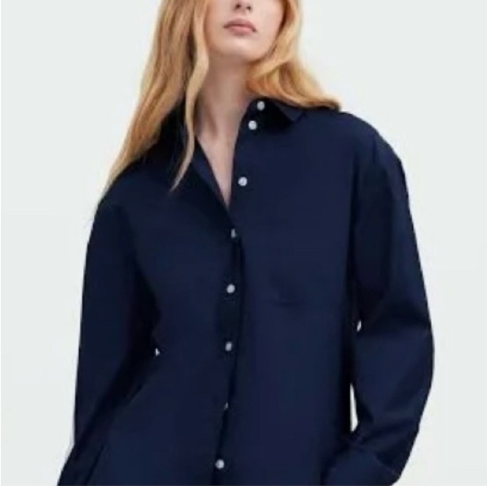 Navy Button-Up Shirt